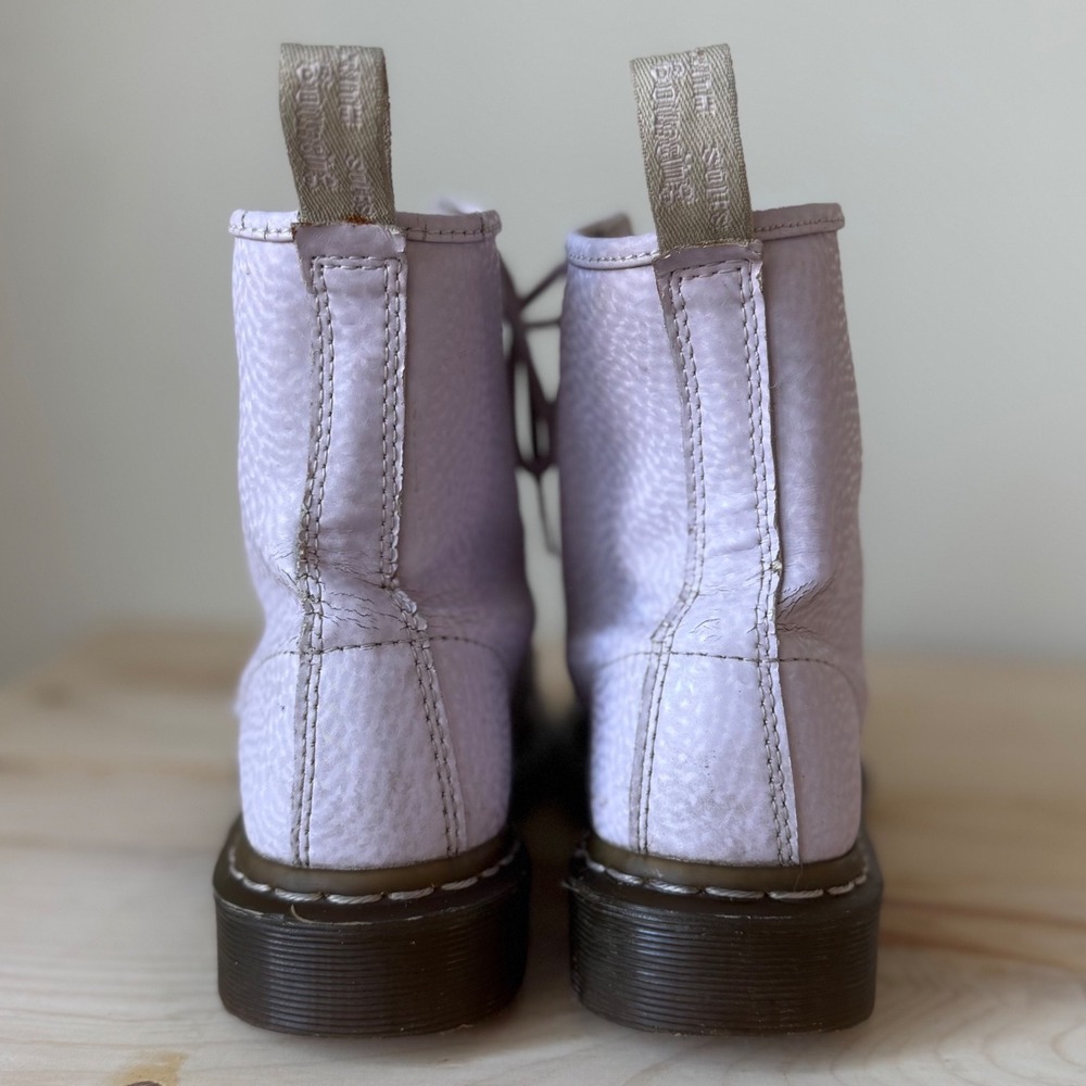Dr. Martens Lilac Leather Combat Boots - Picture 4 of 14